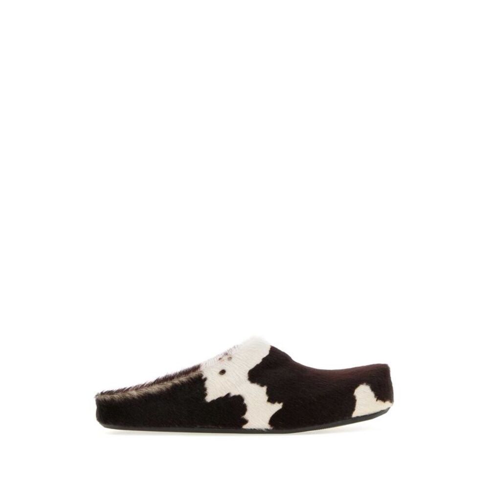 Marni Men Printed Calf Hair Fussbett Slippers
